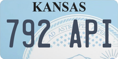 KS license plate 792API