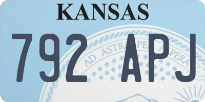KS license plate 792APJ