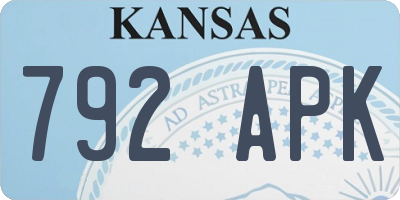 KS license plate 792APK