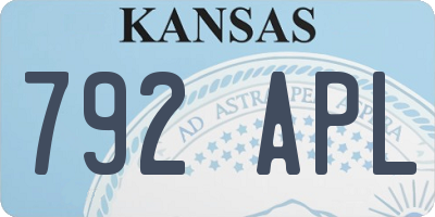 KS license plate 792APL