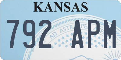 KS license plate 792APM