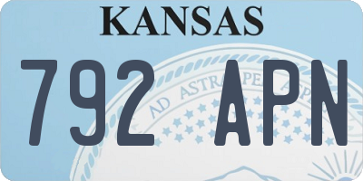 KS license plate 792APN