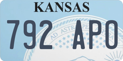 KS license plate 792APO