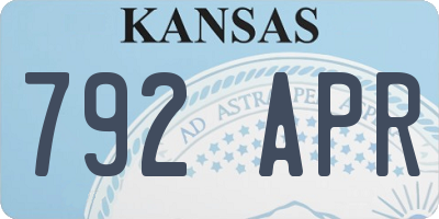 KS license plate 792APR