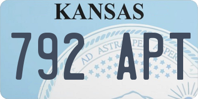 KS license plate 792APT