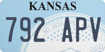 KS license plate 792APV