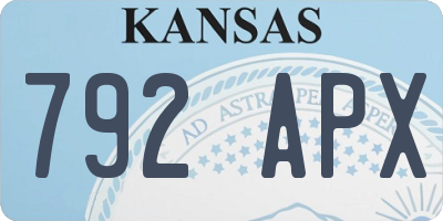 KS license plate 792APX