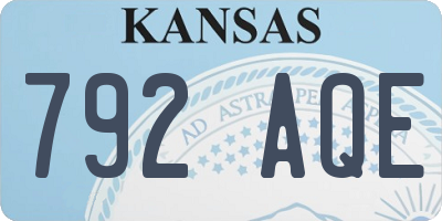 KS license plate 792AQE