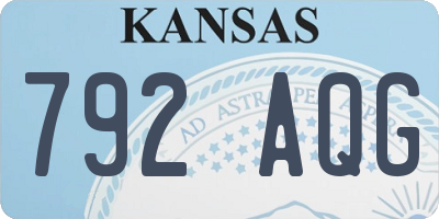 KS license plate 792AQG