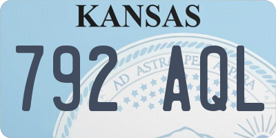 KS license plate 792AQL