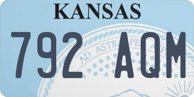KS license plate 792AQM