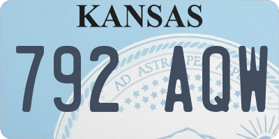 KS license plate 792AQW
