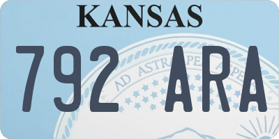 KS license plate 792ARA