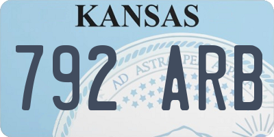 KS license plate 792ARB