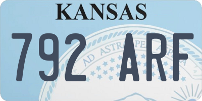 KS license plate 792ARF
