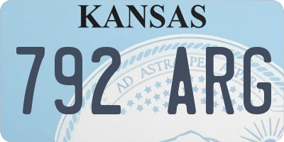 KS license plate 792ARG