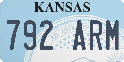 KS license plate 792ARM