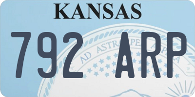 KS license plate 792ARP