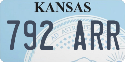 KS license plate 792ARR
