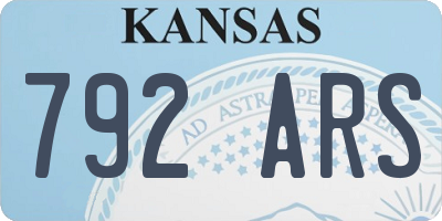 KS license plate 792ARS