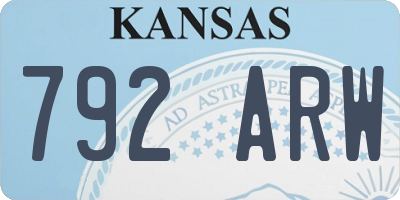 KS license plate 792ARW