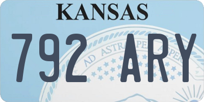 KS license plate 792ARY