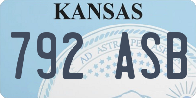 KS license plate 792ASB