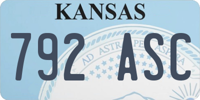 KS license plate 792ASC