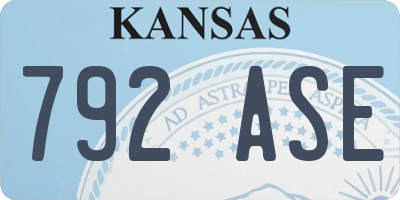 KS license plate 792ASE