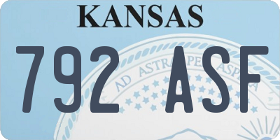 KS license plate 792ASF