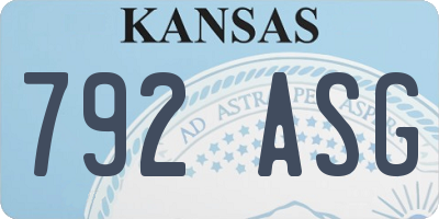 KS license plate 792ASG