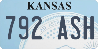 KS license plate 792ASH