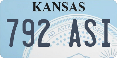 KS license plate 792ASI