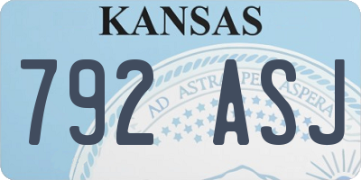 KS license plate 792ASJ