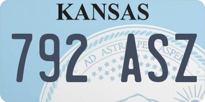 KS license plate 792ASZ