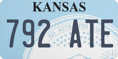 KS license plate 792ATE