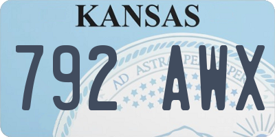 KS license plate 792AWX