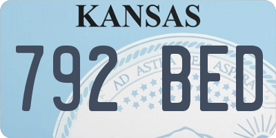 KS license plate 792BED