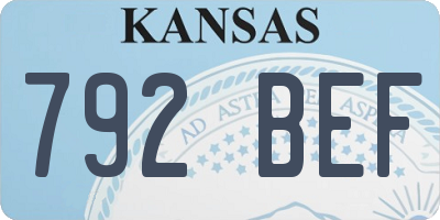 KS license plate 792BEF