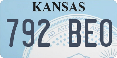 KS license plate 792BEO