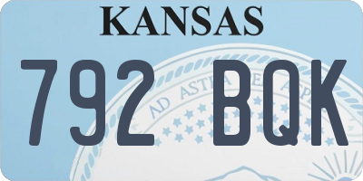 KS license plate 792BQK