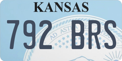 KS license plate 792BRS