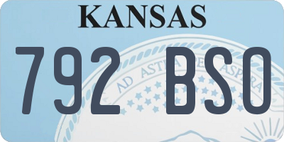 KS license plate 792BSO