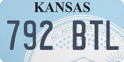 KS license plate 792BTL