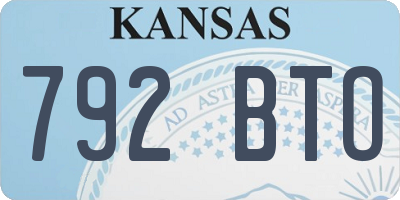 KS license plate 792BTO