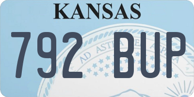 KS license plate 792BUP