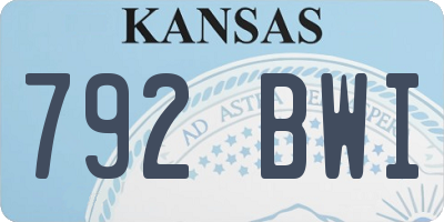 KS license plate 792BWI