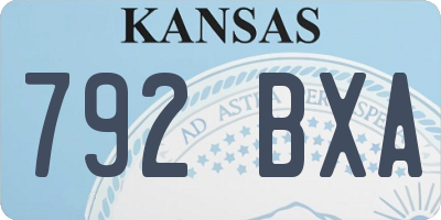 KS license plate 792BXA