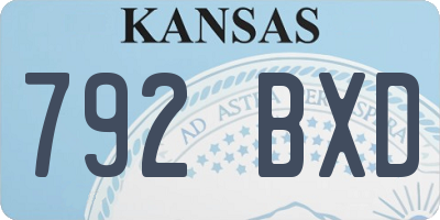 KS license plate 792BXD