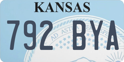 KS license plate 792BYA